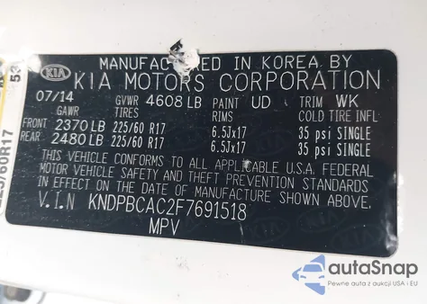 2015 Kia Sportage Lx from USA, damaged, VIN KNDPBCAC2F7691518